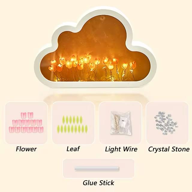 ☁️ CloudBloom Tulip Lamp – A Dreamy Floral Glow ☁️🌷